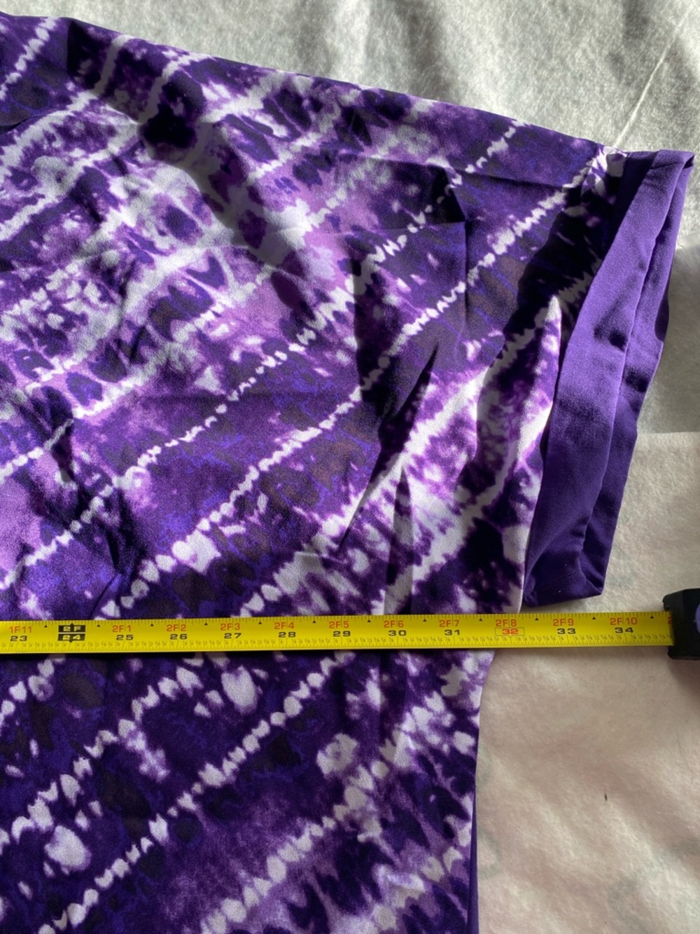 Vibrant Purple Tie-Dye V-Neck Tunic No Tag APAP 32”Close to 3X Light Weigth - Picture 6 of 13